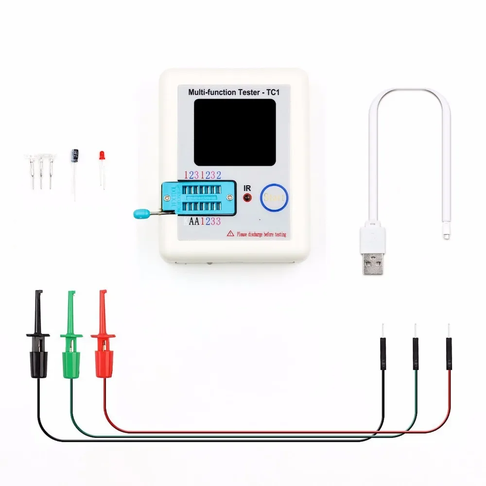 LCR-TC11.77inch Colorful Display Multi-functional TFT Backlight Transistor Tester for Diode Triode Capacitor Resistor Transistor