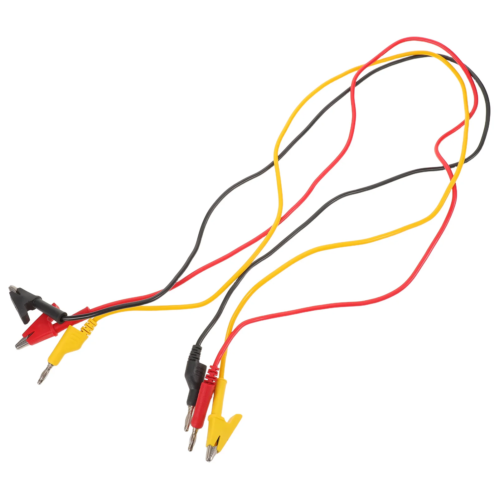 

3pcs Test Leads Insulated 4Mm Banana Plug Alligator Clips Stackable Jumper Wires For Circuit Testing High Voltage Electrical