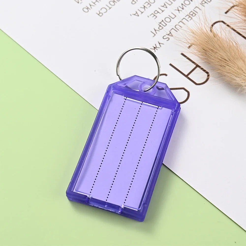 10pcs Plastic Key Tags With Split Ring with Card Label Keychain Tag Classification Key Management Key Organization