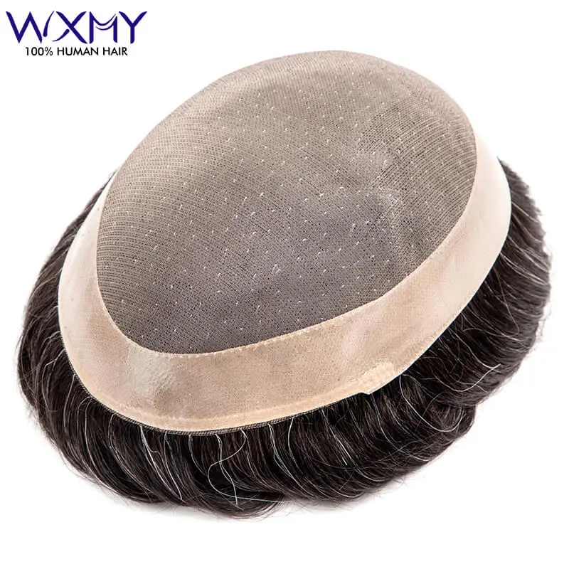 

Breathable Fine Mono Male Hair Prosthesis High Quaitly Natural Human Hair Men's Wig Replacement Durable Toupee Wigs For Men Unit