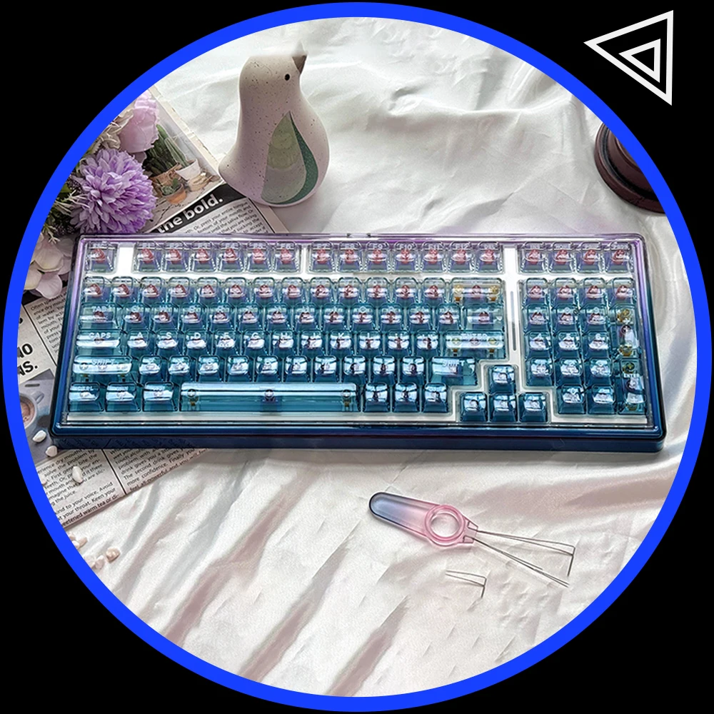 

Ainbell Base99 Mechanical Keyboard Three Mode RGB Hot SwapGaming Keyboard 4600mAh Long Battery Life Transparent Keycap Pc Gamer