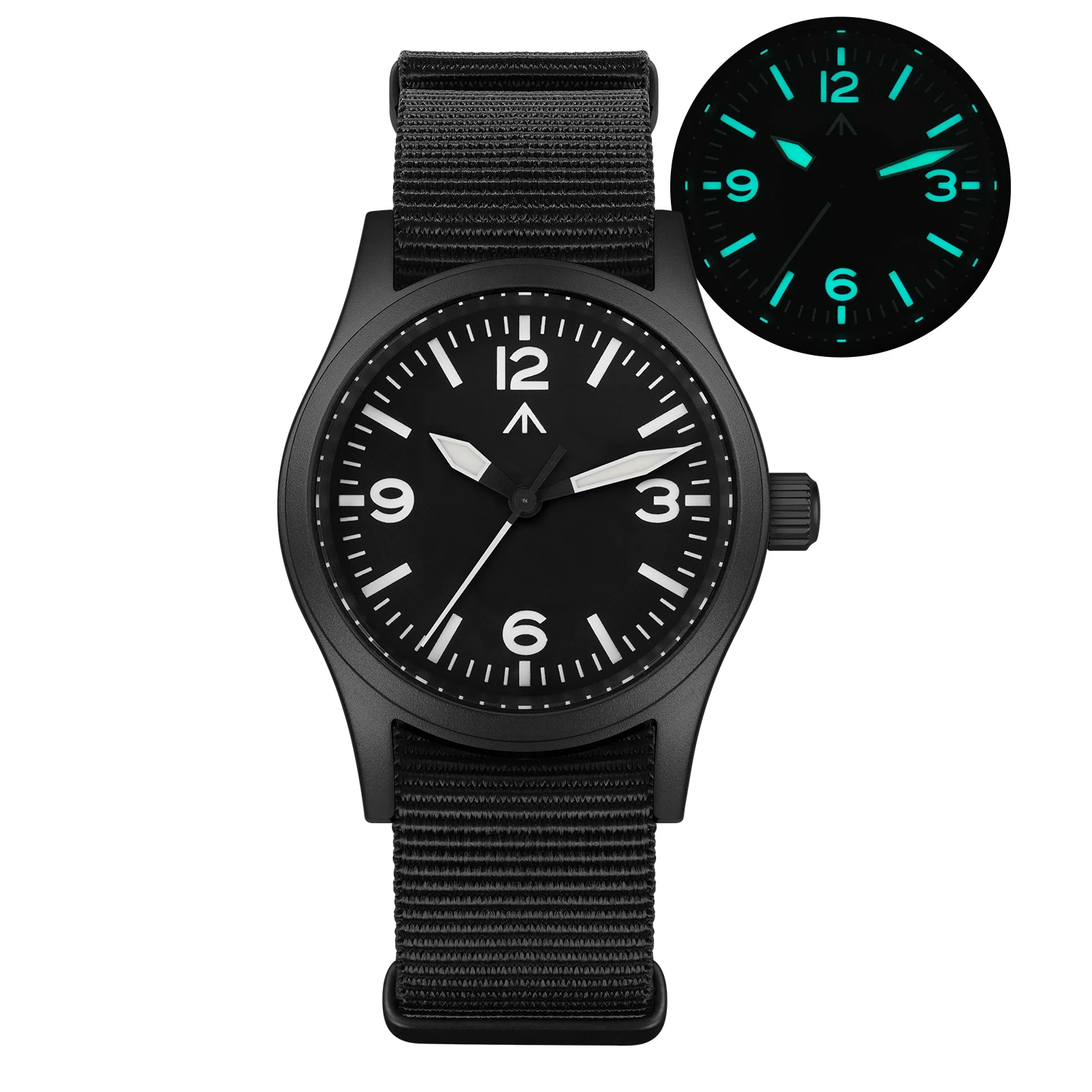 Militado Nieuw ML05 PVD Zwart Quartz Horloge VH31 Beweging Saffierspiegel BGW9 316L Kast Waterdicht 38Mm Vintage Horloge