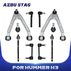 AzbuStag 10Pcs Front Upper Lower Control Arm Sway Bar Link Tie Rod Suspension Kit for Hummer H3 H3T 2006 2007-2010