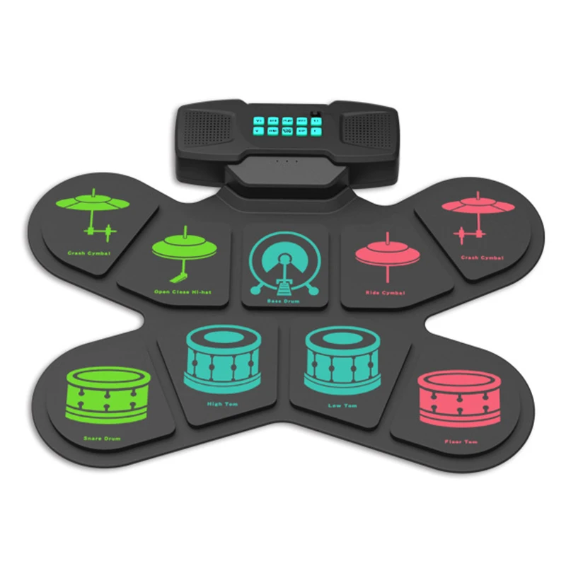 Folding Electronic Drum Portable Electric Pad Drums Kids Beginner Drum Set Adult Percussion Musical Instrument with DTX Games