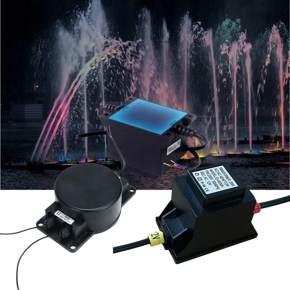 مقاوم للماء الصف IP68 AC220V مقاوم للماء إضاءة المناظر الطبيعية محول إضاءة حمام السباحة ضوء محول الطاقة صمام ثنائي باعث للضوء إضاءة حمام السباحة