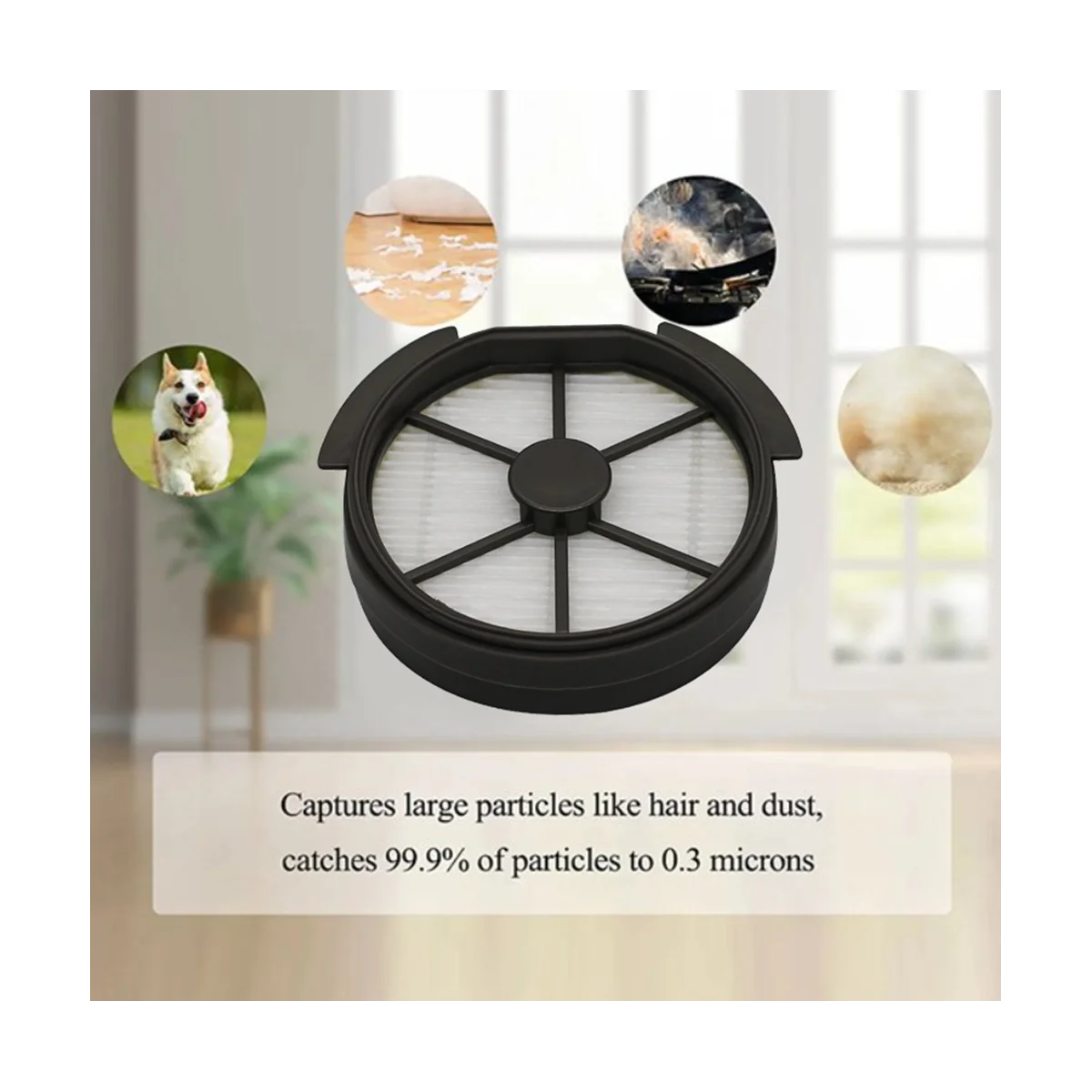 A09G-3PCS لملحقات الفلتر الأمامي للمكنسة الكهربائية المحمولة Puppyoo T12 / T12 PLUS