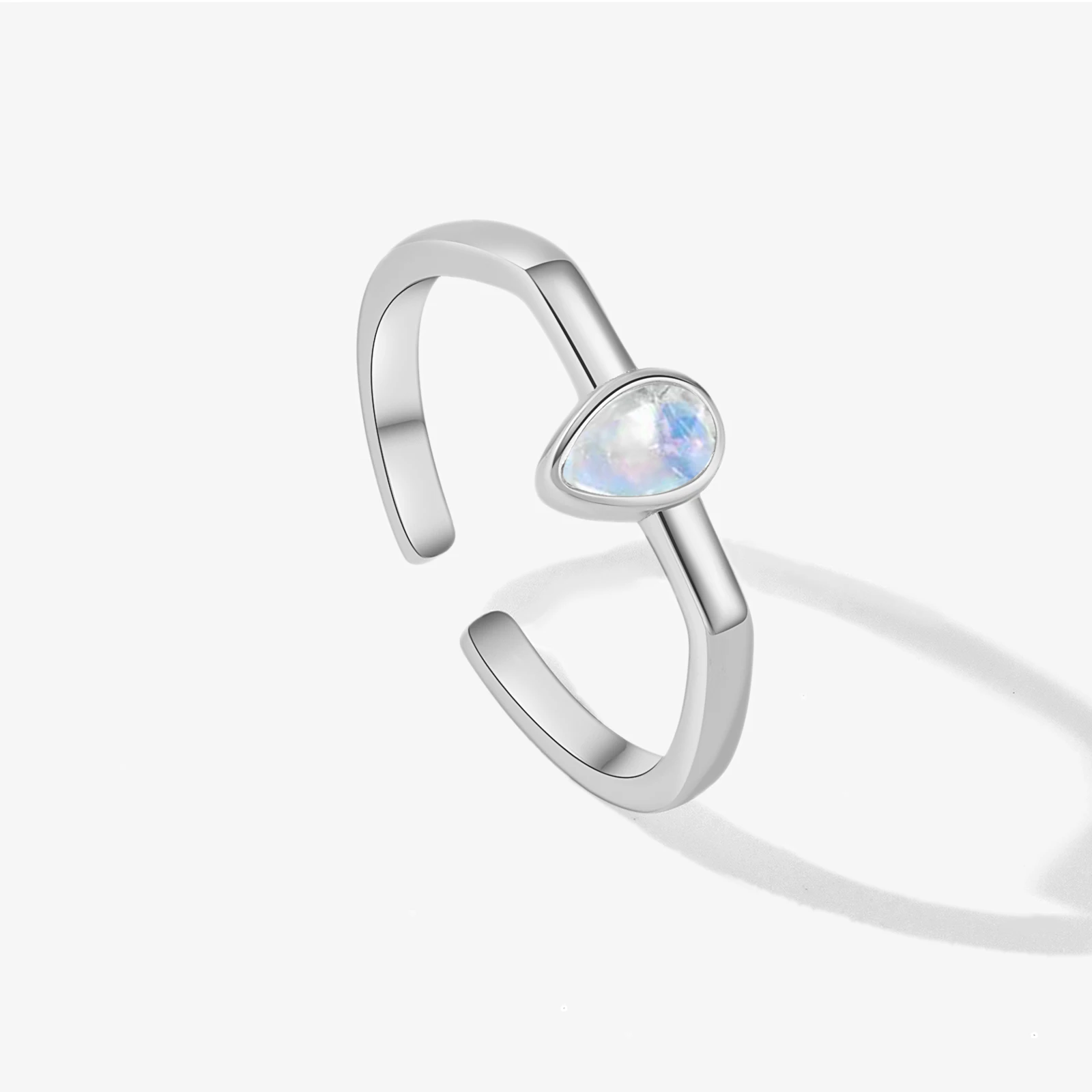 

VEWANT стерлингового серебра 925 пробы в форме капли воды, открытое регулируемое кольцо с лунным камнем, 2024, роскошный изысканный свадебный подарок для женщин, ювелирные изделия