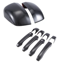 Carbon Fiber Mirror Covers+Door Handle Covers For Jeep Grand Cherokee Dodge Durango 2011-2020 Replacement Parts