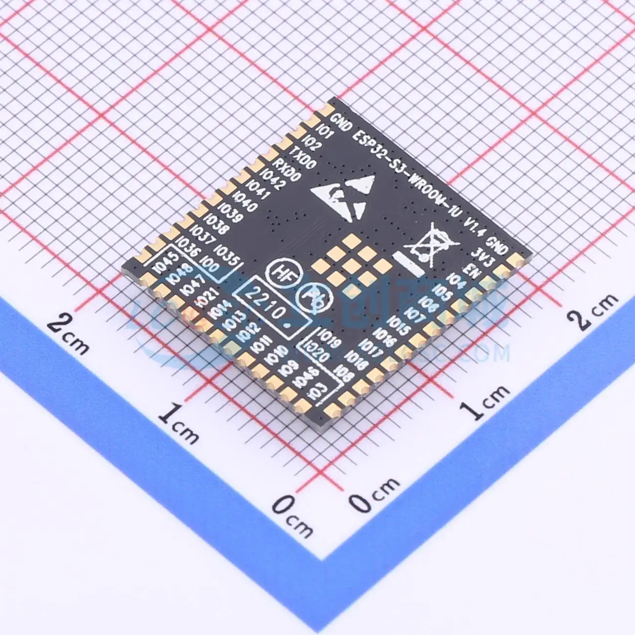 3pcs ESP32-S3-WROOM-1U-N4R2 SMD 19.2x18mm ESP32-S3 Bluetooth5.0 I2C UART SPI USB I2S WiFi Wireless Module for Smart Home System