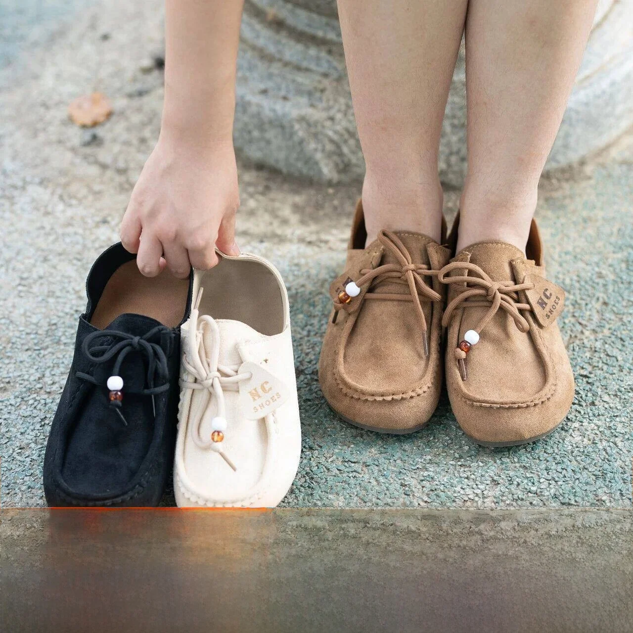 Italian Style Couple's Slip-On Casual Shoes Ultrafine Fiber Rubber Outsole Lightweight Comfortable Men's Women's Sneakers