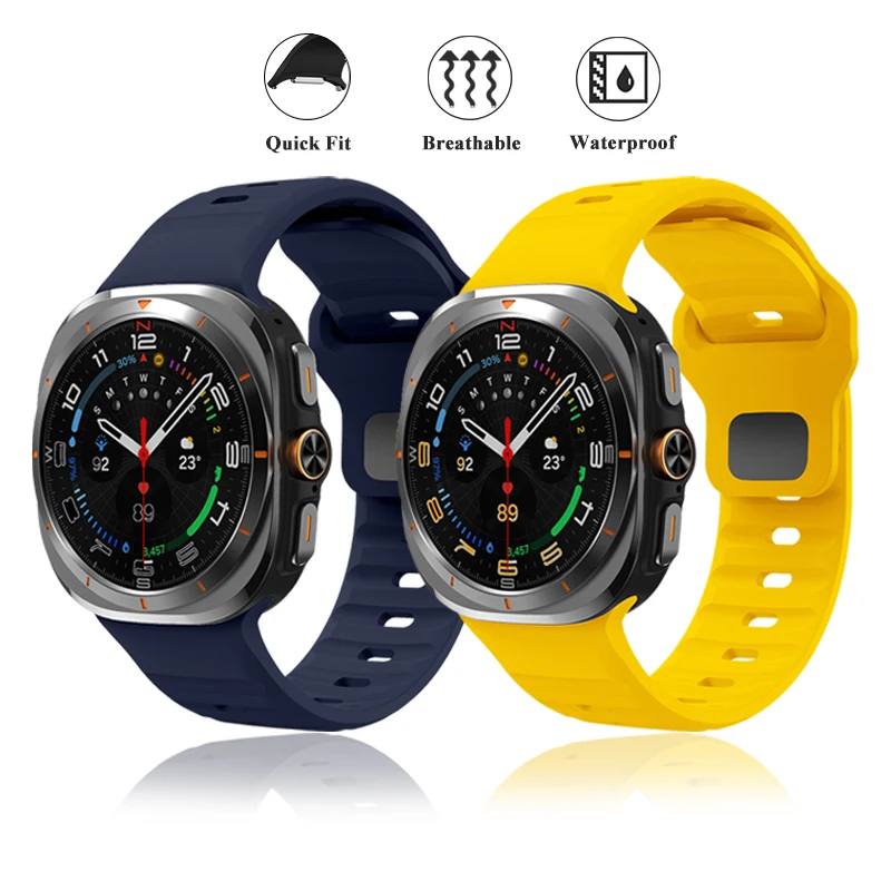 Sport Band Fit for Samsung Galaxy Ultra Band 47mm for Men Women Soft Silicone Waterproof Replacement Band for Galaxy Watch Ultra