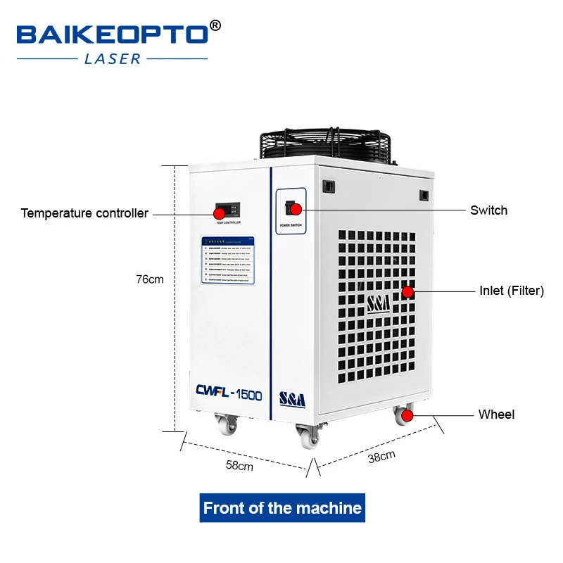 S&A CWFL-1500 Industrial Water Chiller water cooler for 1500w Laser Welding Cutting Machine Water Cooling Machine
