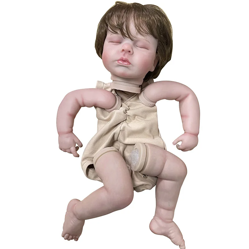 ชุดตุ๊กตา DIY ขนาด 48 ซม. ทาสีแล้ว ชุดตุ๊กตา Reborn ยังไม่เสร็จ รุ่น Loulou พร้อมตัวตุ๊กตาผ้า