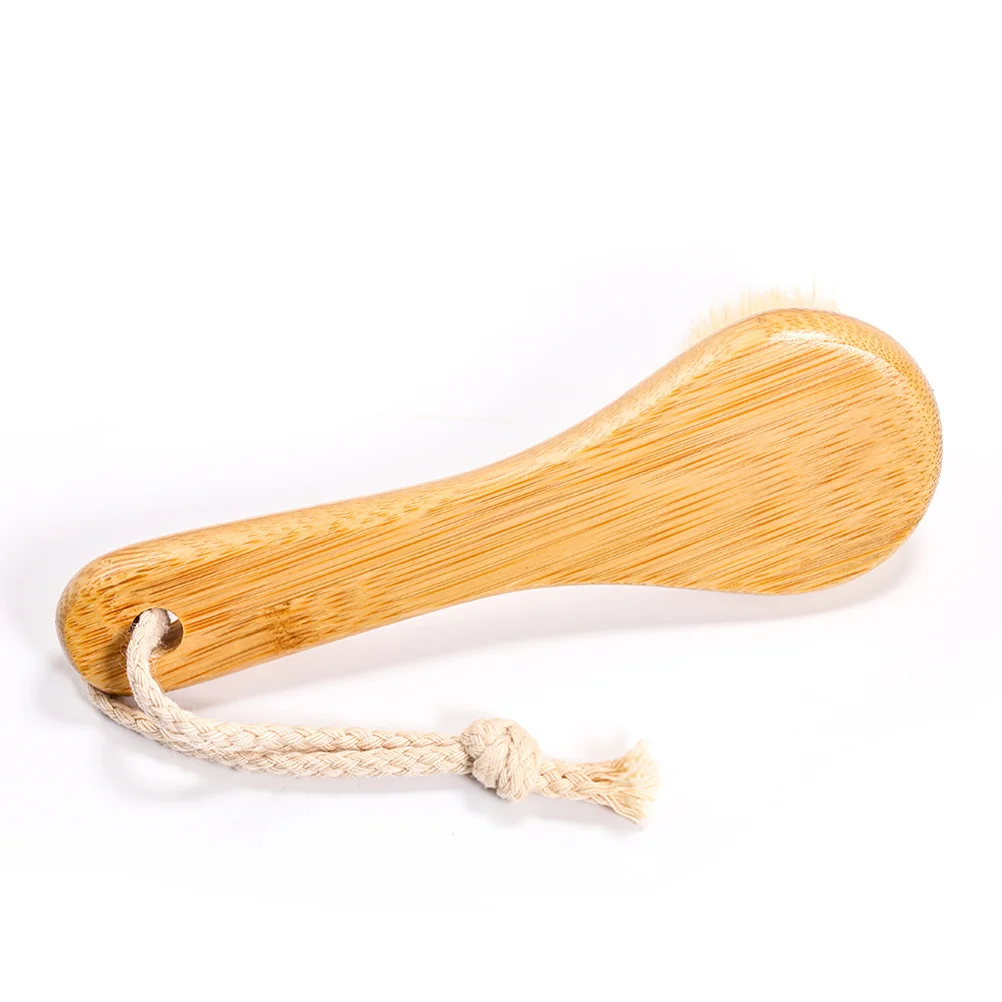 

2Pcs Bamboo Handle Horsehair Face Brush Facial Cleansing Massage Deep Cleaning Brush Laundry Tool Gentle