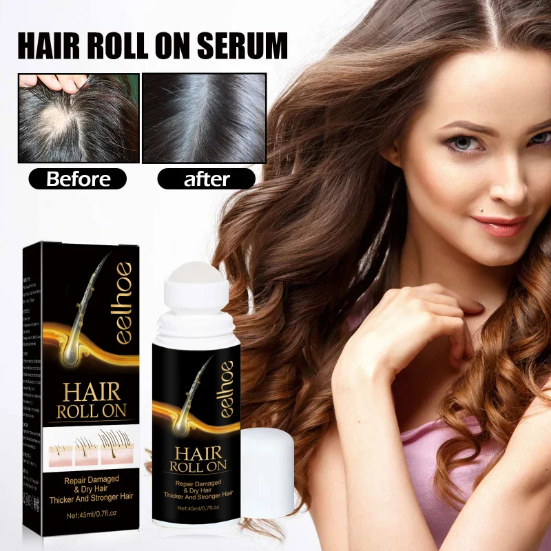

Roll-On Hair Serum Oil - Nourishes Scalp Reduces Hair Loss Adds Volume For Fuller Looking Healthy Hair With Massage Roller Ball