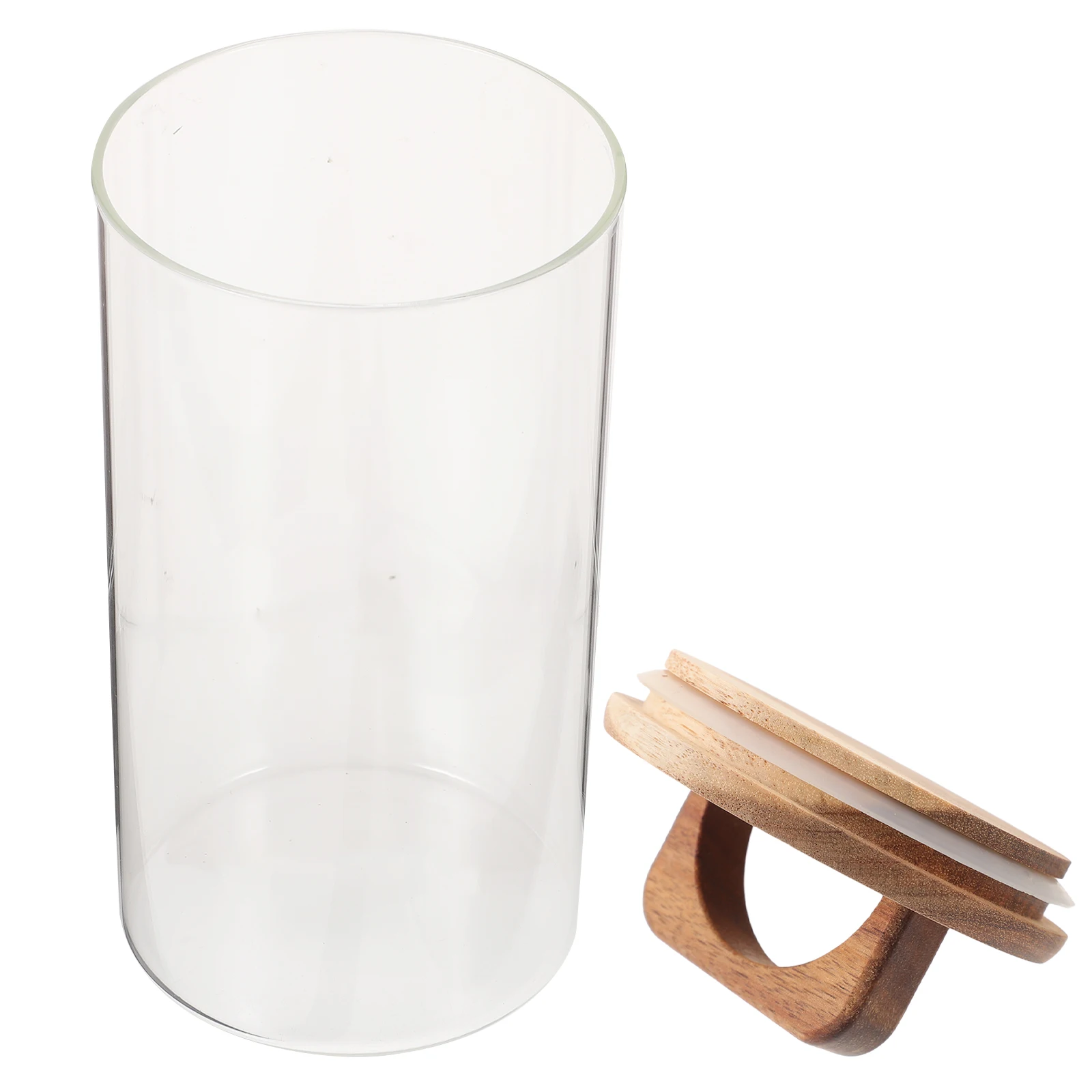 

Tea Pot Glass Kitchen Canisters Coffee Container Cereals Storage Jar with Lids