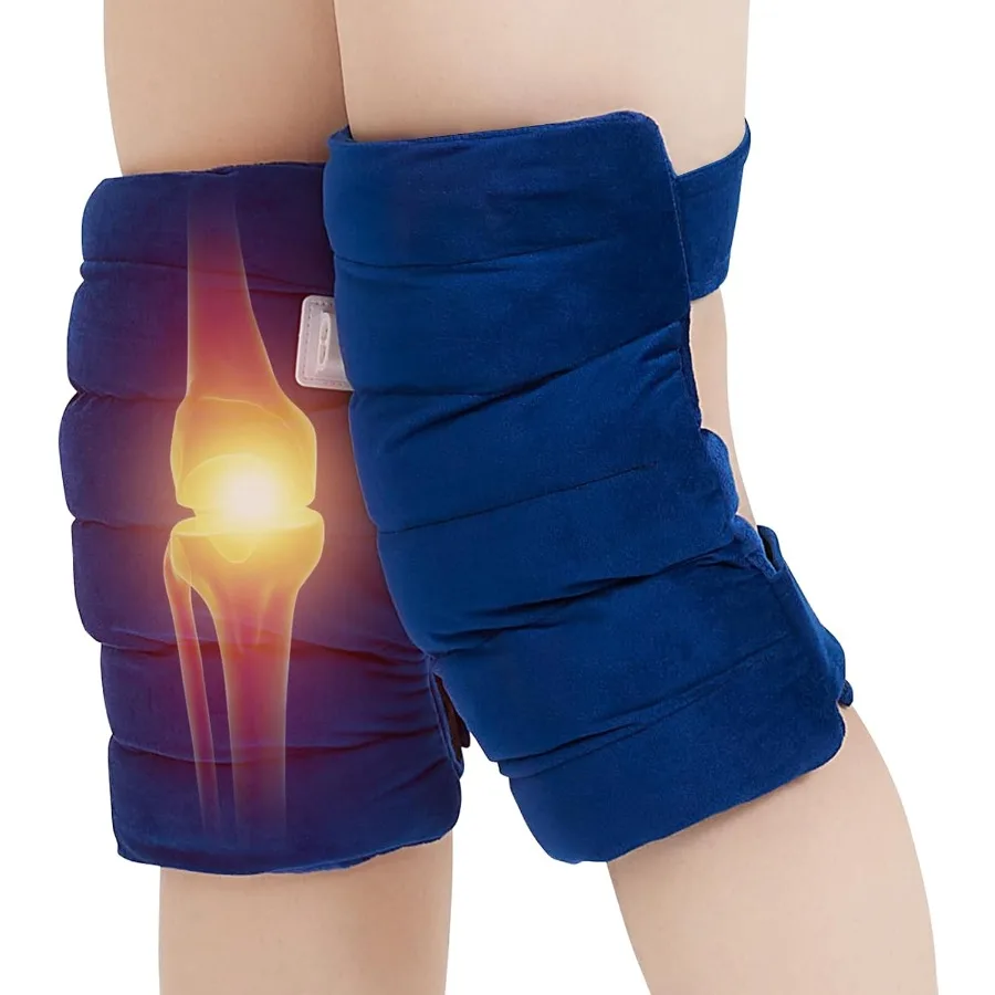 Coussin chauffant pour soulager la douleur au genou avec plage de température réglable de 86 à 158 et 30 secondes, chauffage rapide, chaleur douce des jambes