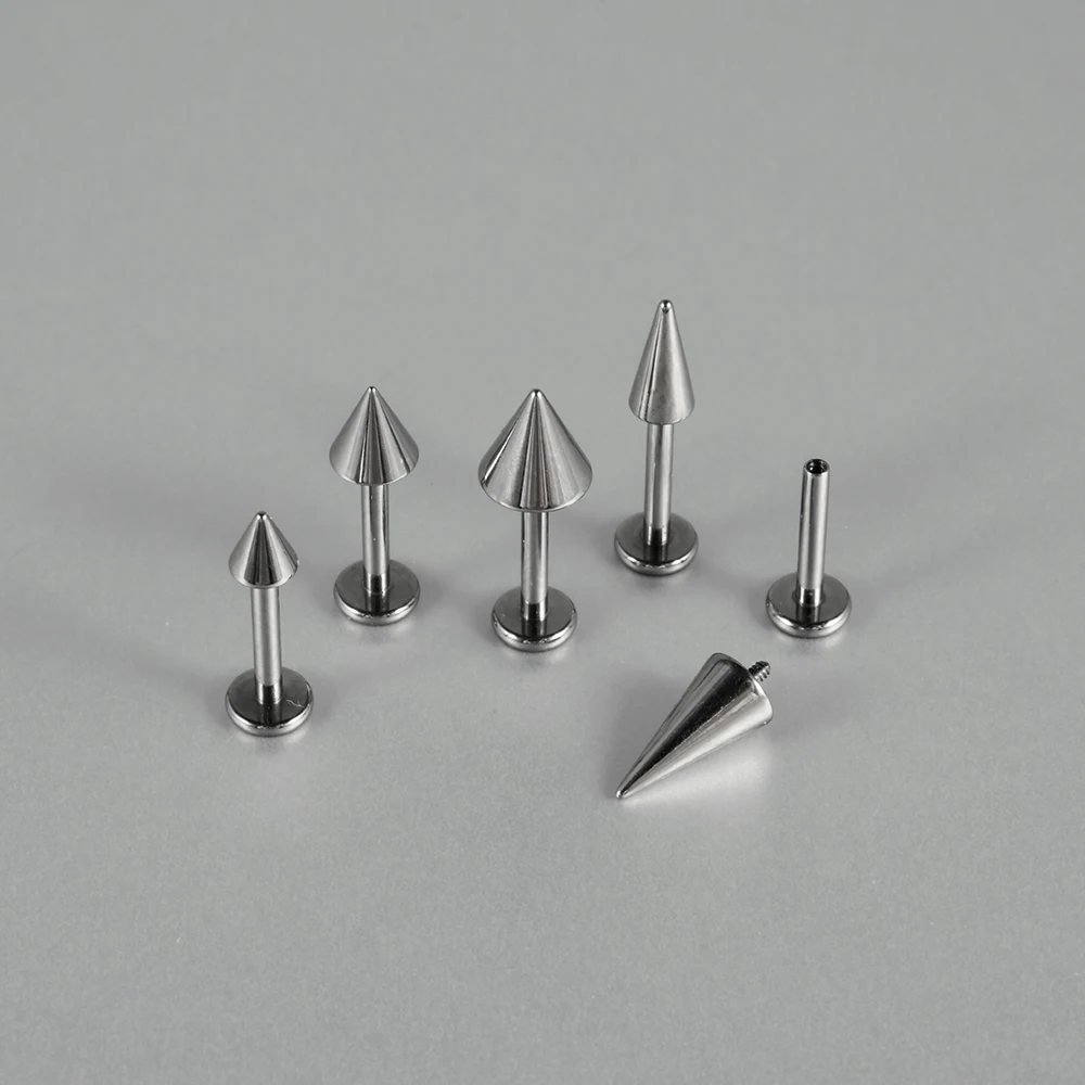 Dreamlee ASTM F136 Titanium Round Ball Spike  Internally Threaded Labret Monroe Lip Ring Tragus Nail Helix Earring Stud Piercing