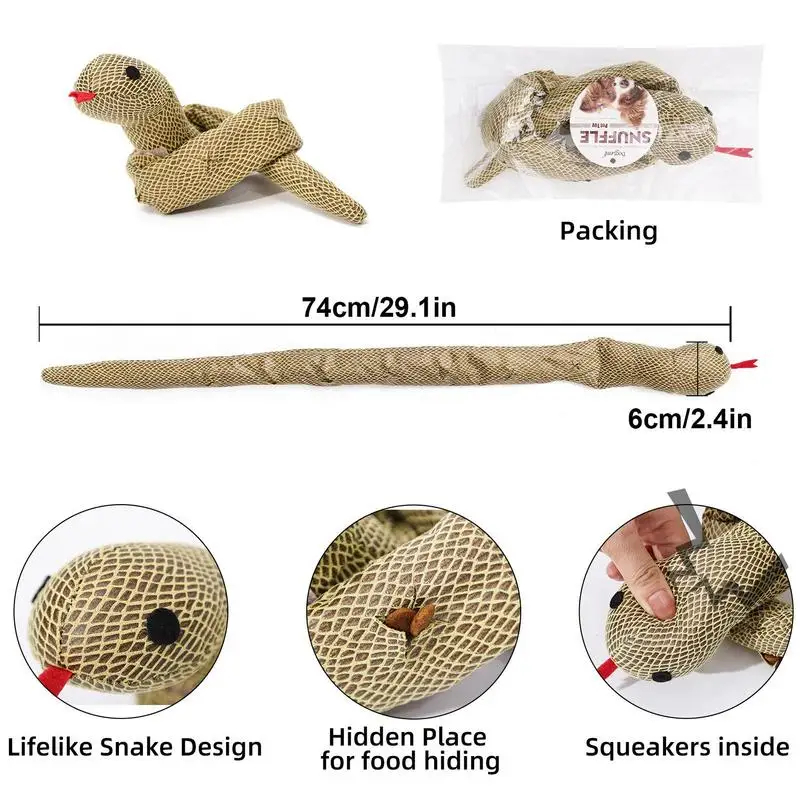 Dog Snuffle Toys Dog Enrichment Toys For Boredom Interactive Dog Toy For Foraging Instinct Training Pet Squeaker Toy Snake Style