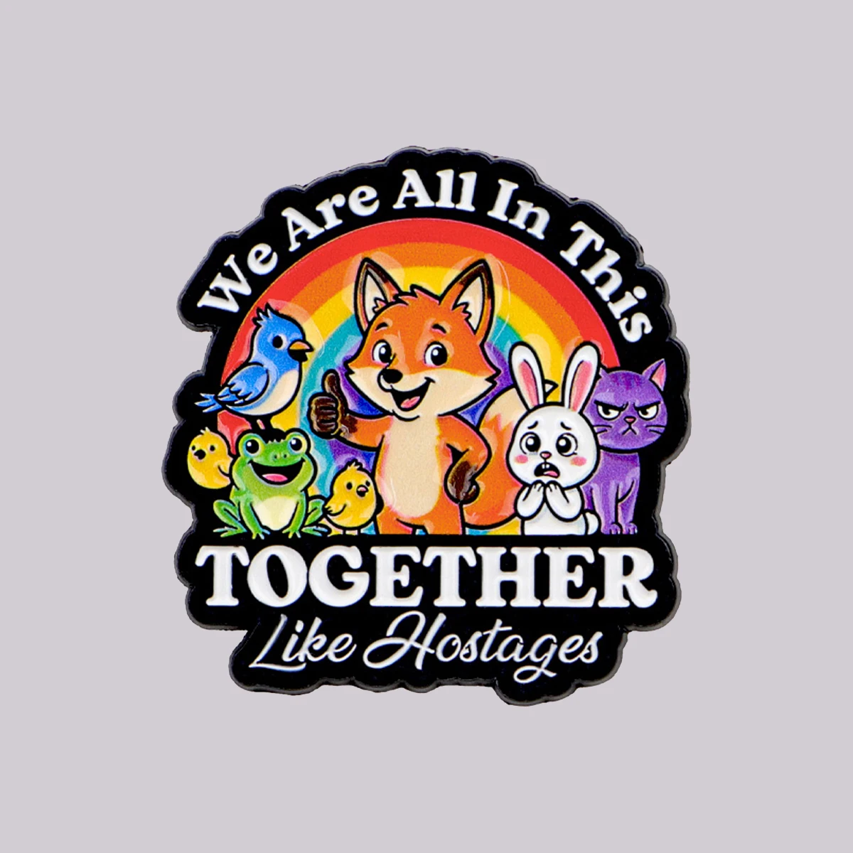 Pin de Esmalte 'Estamos Todos Nisto Juntos' com Animais Fofos, Broche, Pins de Lapela, Emblema para Mochila, Acessórios de Vestuário, Presentes de Joalheria