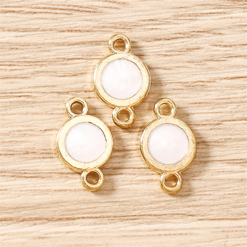 Tusember 20 Stück 8mm Emaille bunte Geburtsstein-Anhänger, flache runde Charms-Anhänger für DIY-Schmuckherstellung, Halskette, Armband, Basteln – Detail 5