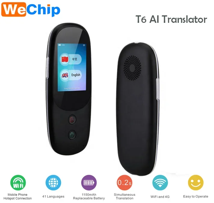 T6 Intelligent AI Language Translator Portable Voice Translator with 41 languages