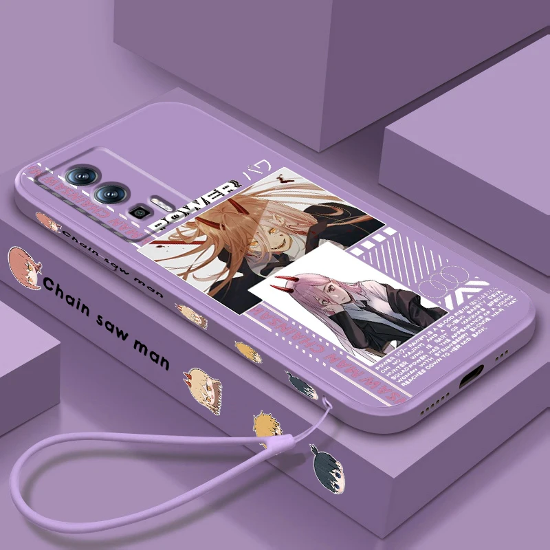 

C Chainsaw Man Cool Anime Liquid Left Rope For Xiaomi Redmi 13C 12 12C K60 A1 K50 11 K40 10C 10 9A 9AT 9T 9C 5G Cover