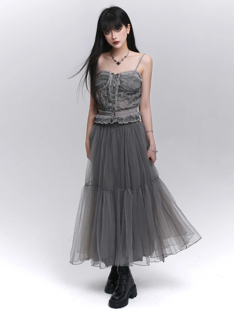 

Ghosts Girl Unique Beautiful Summer Outfit ey Lace ter Top And Skirt Set Sexy Girl Clothing f-length Skirt