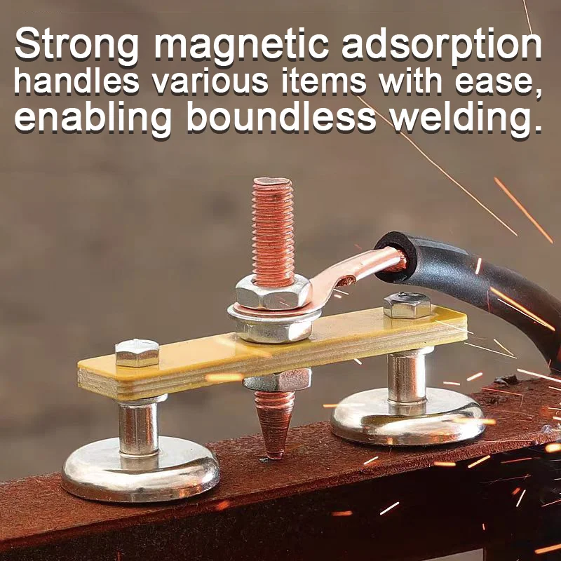Wiring welding magnet head, magnetic welding ground fixture, strong welding machine, metal repair machine, ground wire fixture
