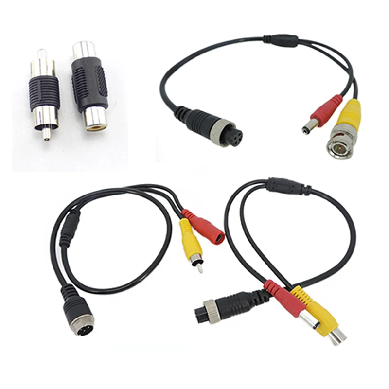 4Pin Aviation Head Male/Female to RCA AV/Female DC Multiple Cable Plug Adapter Converter For Car Rear Camera Monitor L1