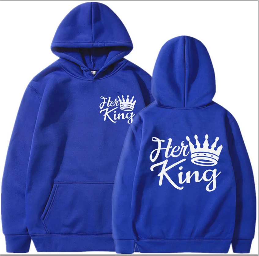 Autumn and Winter Couples Wear Hoodie New Autumn Special Fashion King and Queen Printing Feeling  Super Fire Coat Sweatshirt