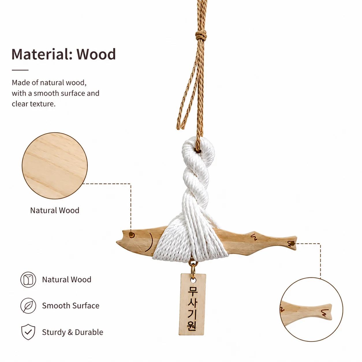 Handmade Wooden Fish Hanging O - Home Decor Korea review and price