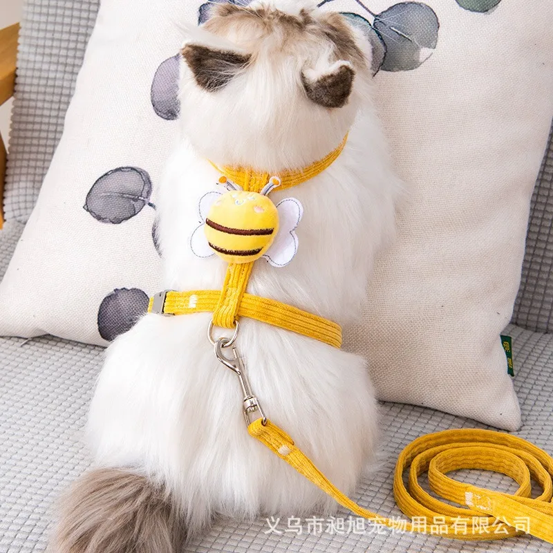 Cat  chest back strap Traction Rope Anti break  Adjustable  Pulling Harness and Leash  Breathable Reflective