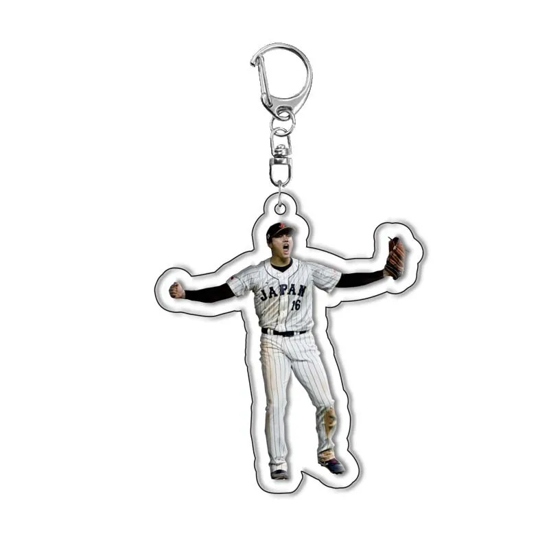 Shohei Otani Baseball Player Keychain Acrylic Cartoon Figures Pendant Key Chain Jewelry Accessories For Women Men Props Gifts