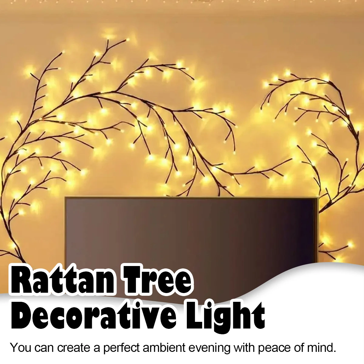 72/96LEDs Bendable Rattan Light Vine USB Home Decor Waterproof Vines Lights Wall LED Flashing 3000k For Decoration Bedroom Hotel