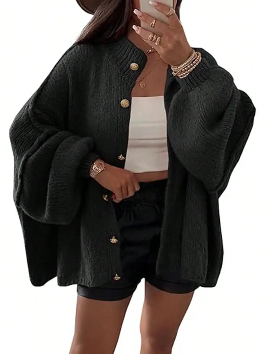 Womens Oversized Chunky Knit Cardigan Sweater
