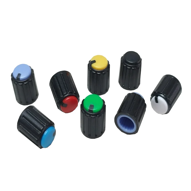 10 pcs Hote:6mm 10x12mm Black Plastic Knob Cap Potentiometer Encoder Knob Flower Shaped Inner WTH118 148 RK097
