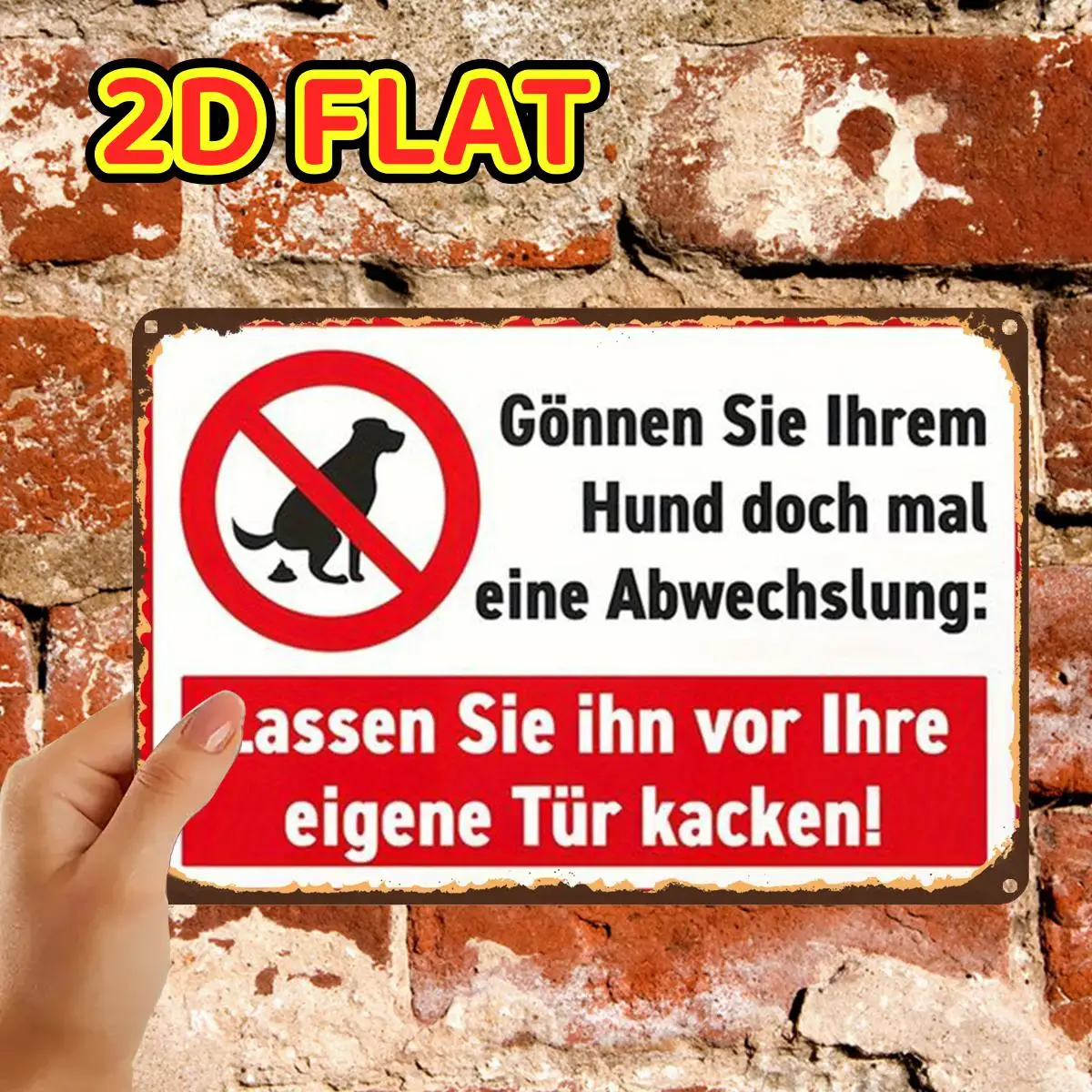 2D Flat,1pc,Retro VintageDog Waste Reminder Sign with Humorous MessageMetal Tin Sign, Pre-Drilled Holes, Suitable for Indoor