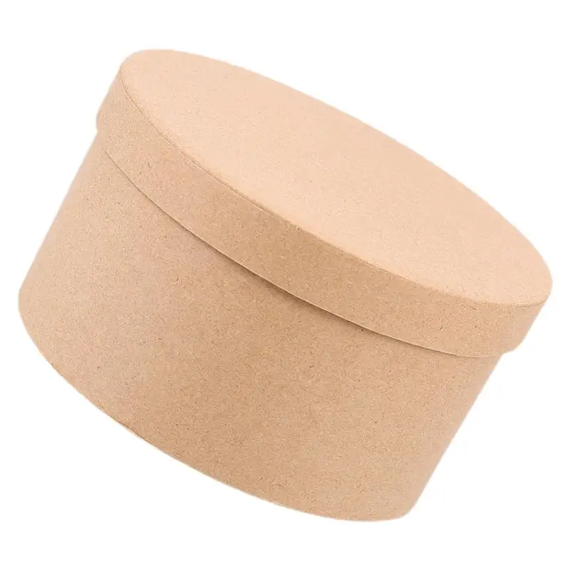 1pc Kraft Paper Gift Packing Box Round Storage Box Candy Gift Wrapping Box Baking Storage Box Sweet Cookies Packing Box