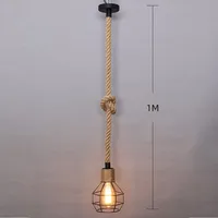 Loft Retro Hanglamp Pendant Light Industrial Hemp Rope Kitchen Hanging Lamps Restaurant Bar Light Fixtures Dining Room Home Deco