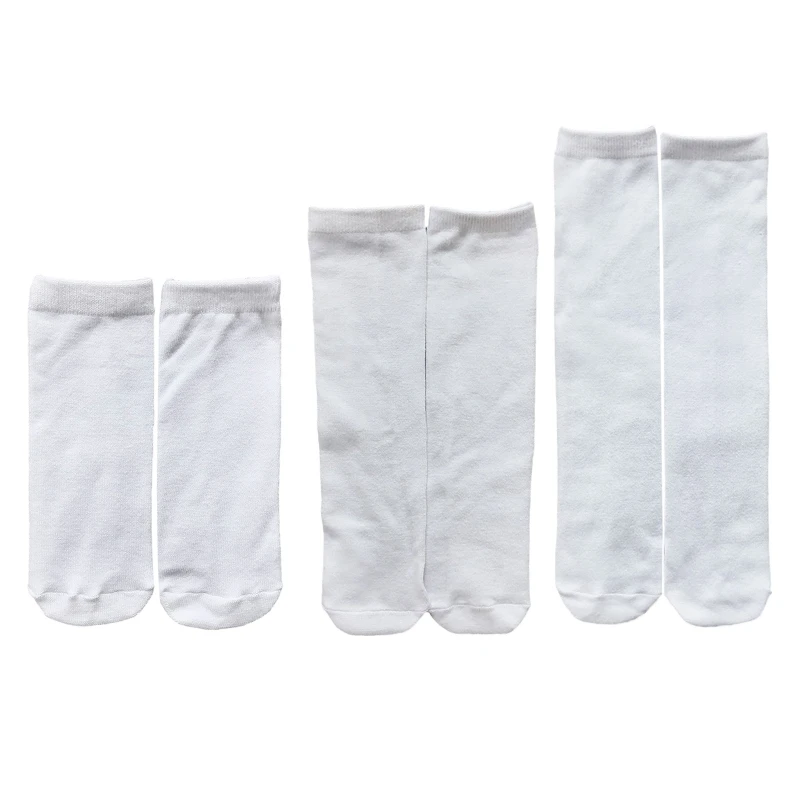 5 Pairs/set Blank White Sublimation Socks Blank Socks Dye Sublimation Sock Dropship