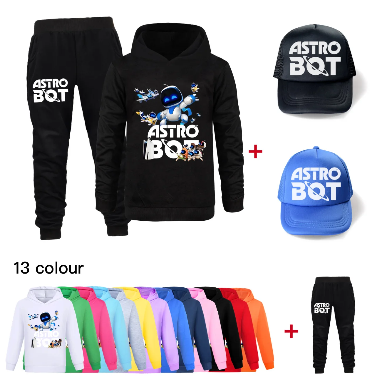 

Astro Bot Clothes Set Kids Game Astrobot Hoodie Boys Hooded Sweatshirts Pants 2pcs Sets Children Tracksuit Toddler Girls Outfits