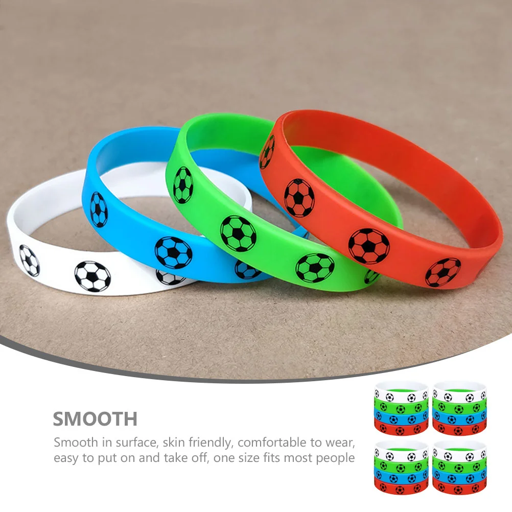 16 Pcs Commemorate Football Bracelet Man Soccer Accessories for Girls Compact Wrist Silica Gel Portable Wristband