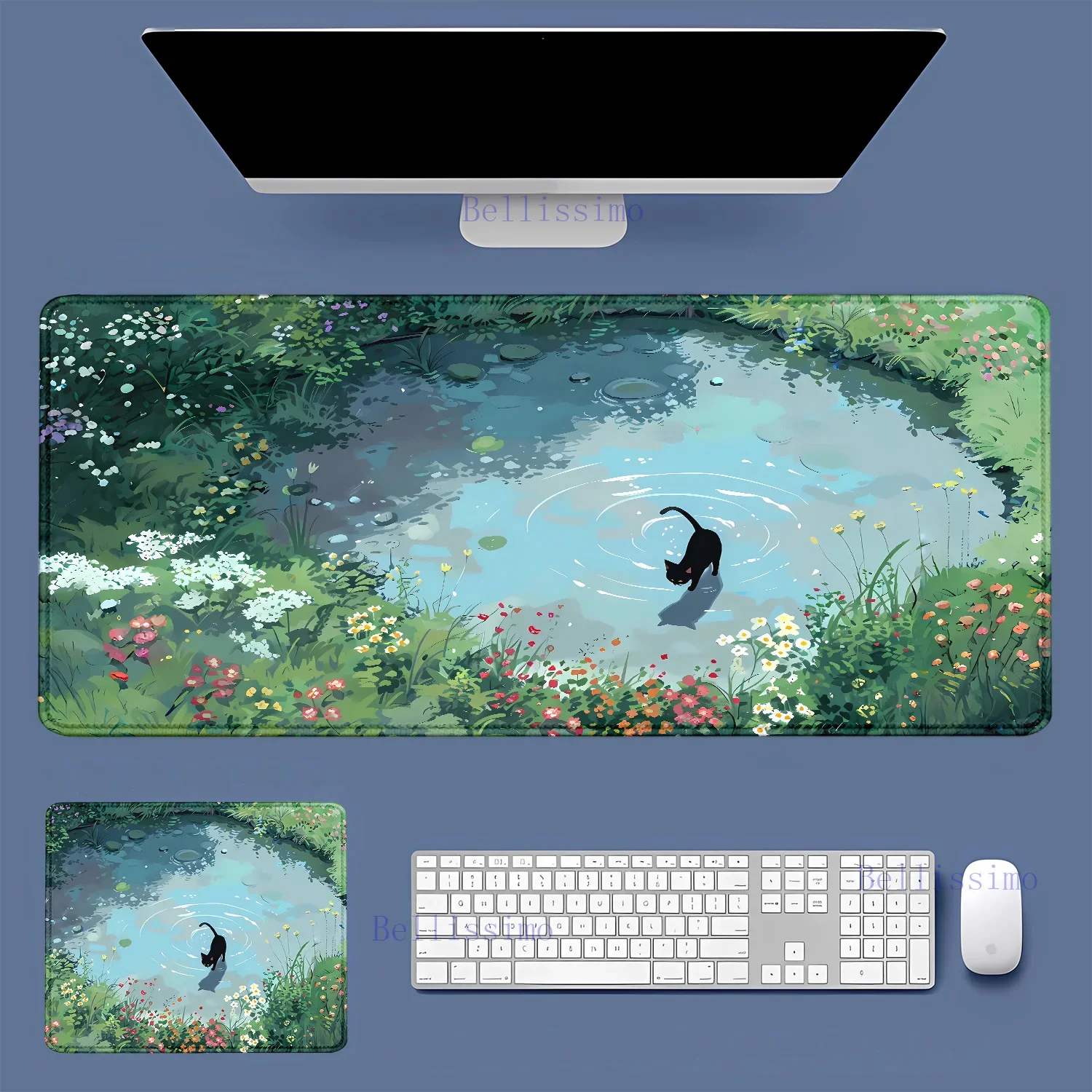 

Large mousepad and cat starry sky cute Mouse Mat Computer Office Accessories Desk Mat rubber non-slip