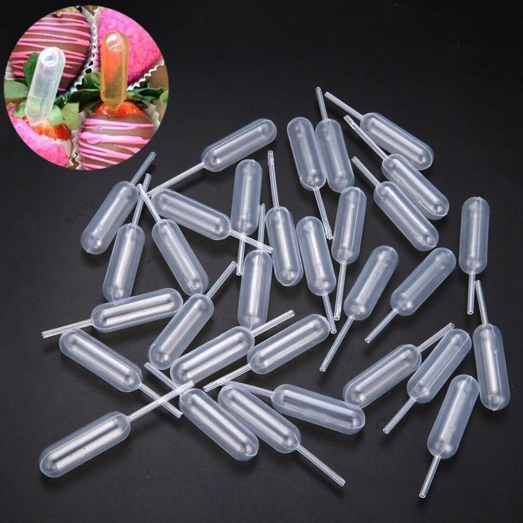 Y51A-200Pcs 4Ml Plastic Disposable Squeeze Transfer Oils Pipettes Dropper Cream Perfusion DIY Cupcake Pipettes