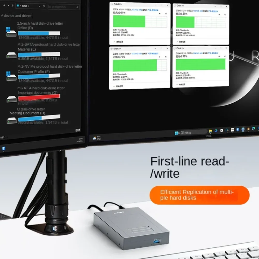 MAIWO M.2 NVMe SATA SSD-Gehäuse 2,5 Zoll HDD SSD Dockingstation mit USB 3.0 Hub USB-C-Adapter für PC Laptop Datenübertragung