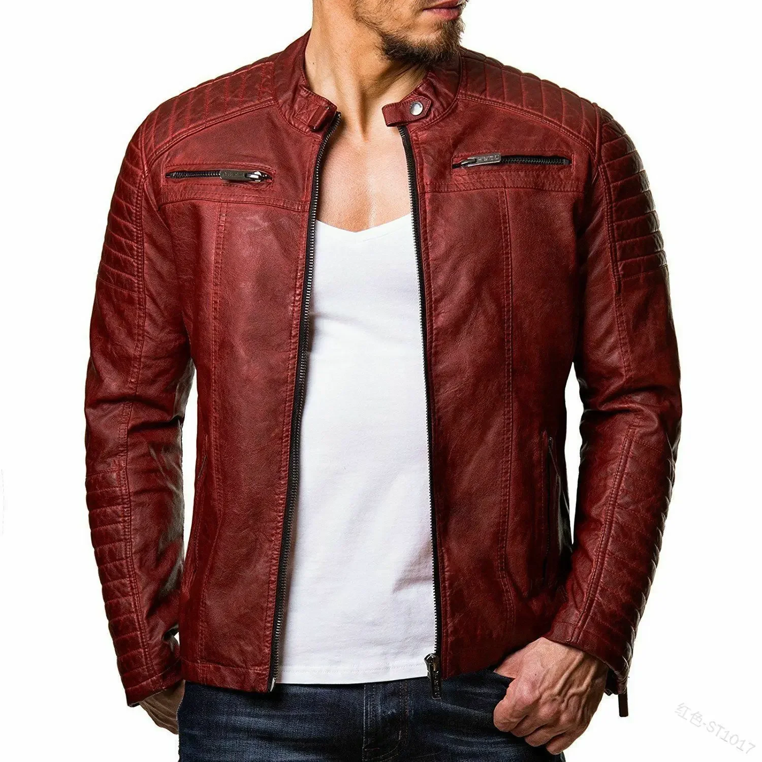 

2023 Men's Leather Coat New PU Leather Coat Large Leather Coat Casual Motorcycle Leather Jacket