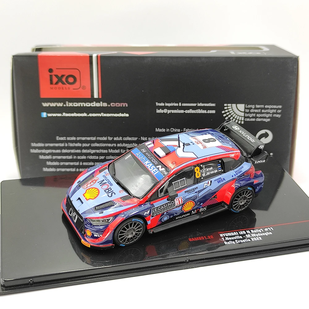 

Diecast IXO 1/43 Scale HYUNDAI I20 N Rally1 #8 Alloy Car Model Collectible Toy Gift Souvenir Display Ornament