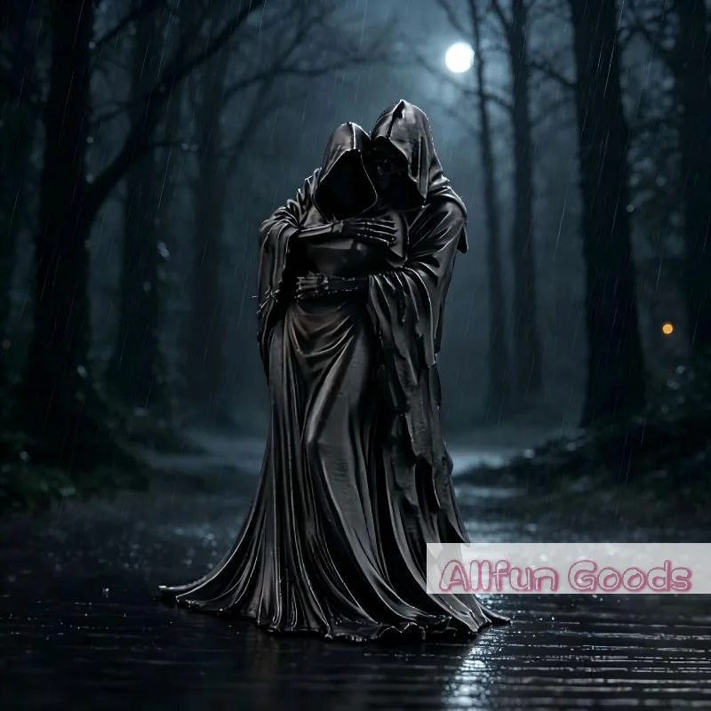 [TG835]3D Printed Grim Reaper Hugging Couple Statue Exquisite Detail Gothic Design Perfect Halloween Desktop Decor