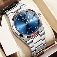 Reloj de pulsera PAAZOMU de cuarzo de lujo para hombre, relojes deportivos para hombre, Reloj luminoso resistente al agua con fecha y semana, Reloj de acero inoxidable para hombre